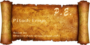 Pitsch Ernye névjegykártya